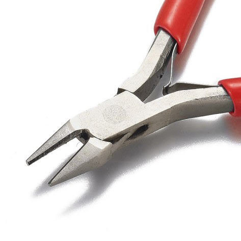 Flush-cutter pliers, for jewelry making, alround quality, red, length 11 cm, 1pc