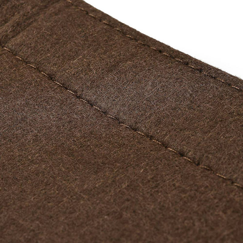 Bag insert, felt with golden brass hardware, dark brown, 22x18x5 cm, 1 piece