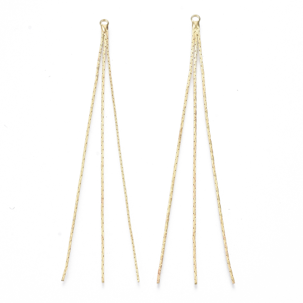 Chain pendant with snake chain, 80 mm, gold-plated brass, 1 piece