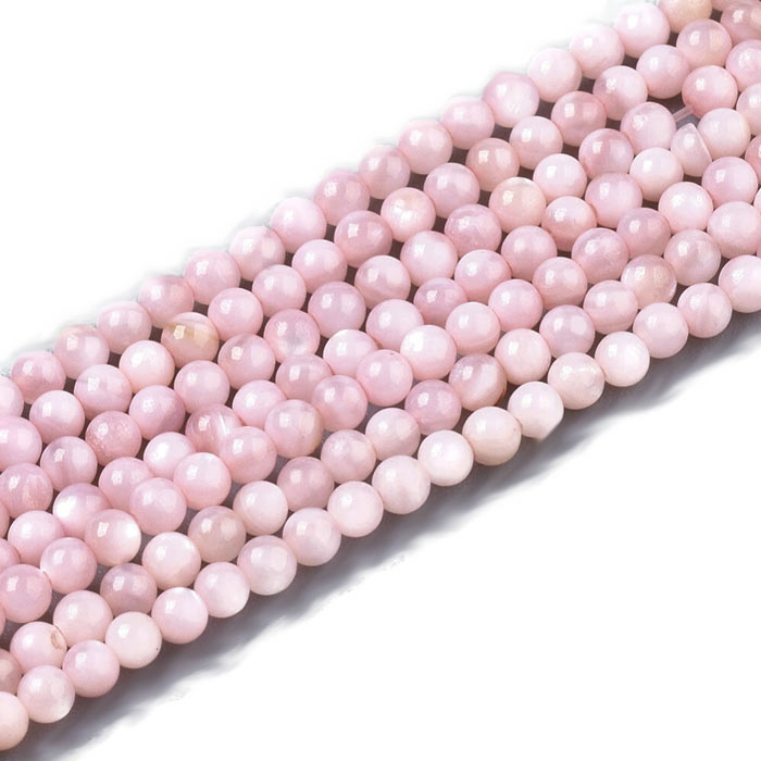 Shell beads, full strand, colored, round, pink, 2.5mm, appx. 185pc
