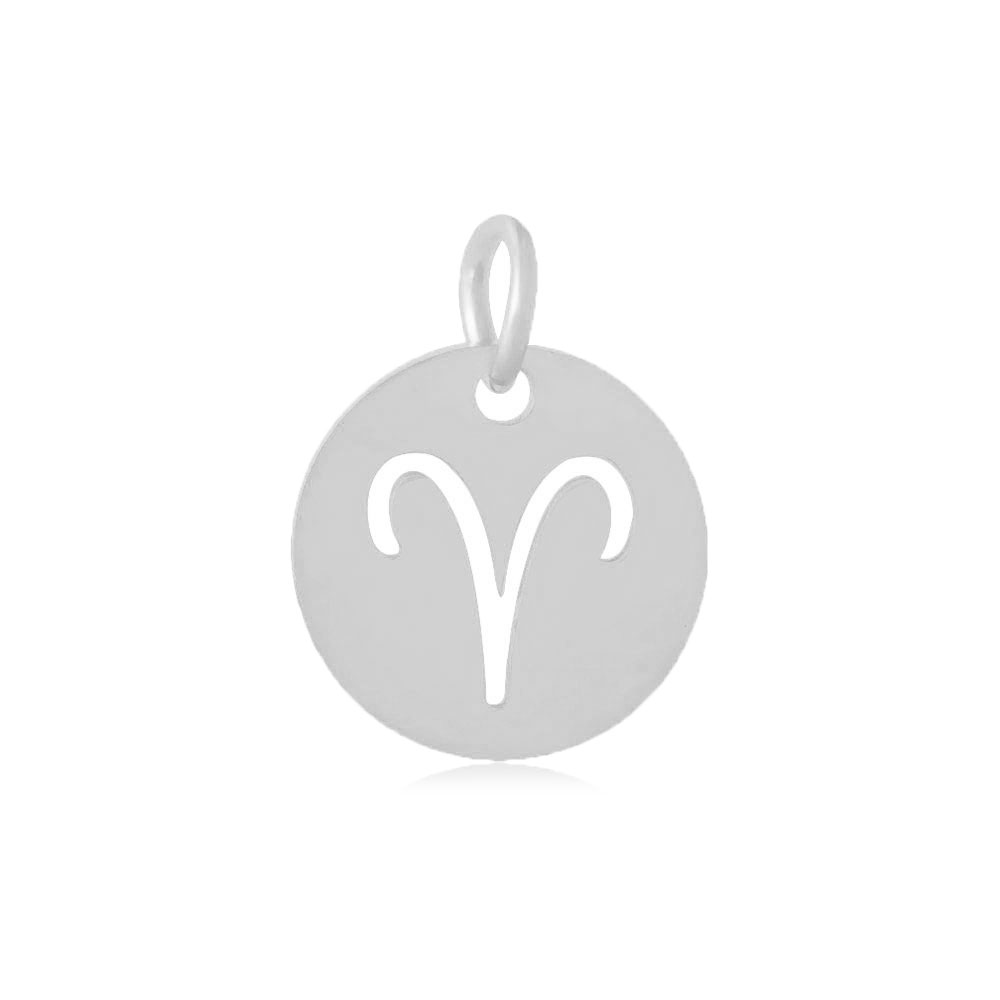 Charm, zodiac sign, arries, steel, 12mm, 1pc.