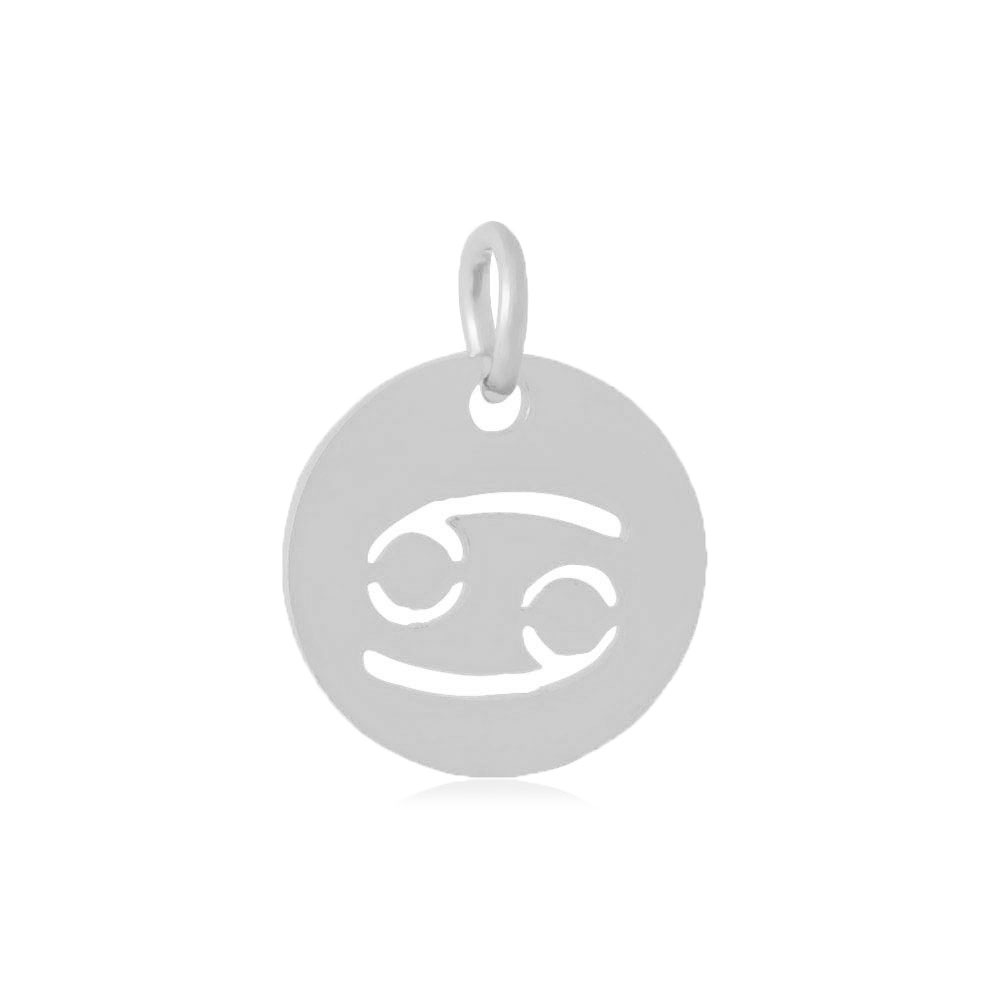 Charm, zodiac sign, Cancer, steel, 12mm, 1pc.