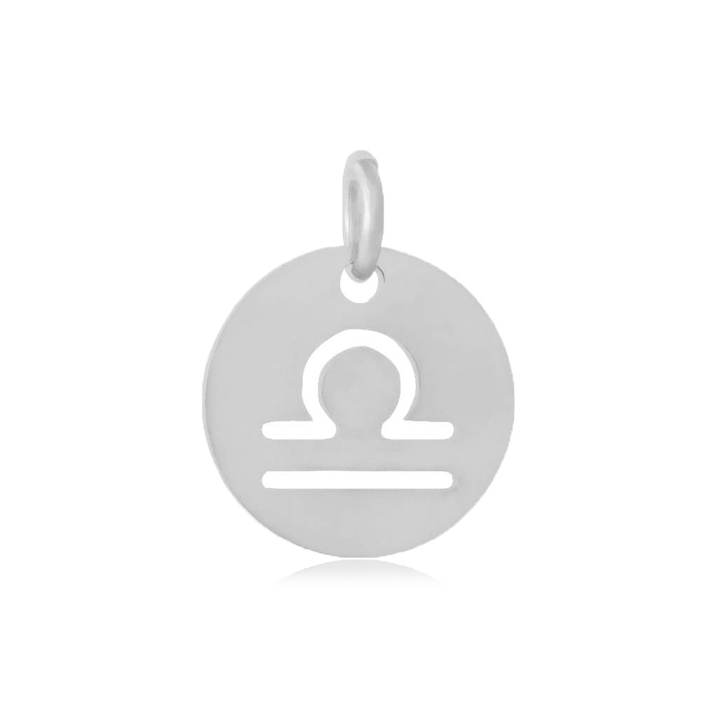 Charm, zodiac sign, Libra, steel, 12mm, 1pc.