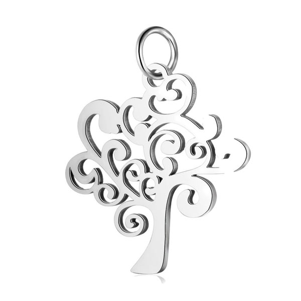Pendant, tree of life, stainless steel, 20.5x20x1mm, 1pcs.