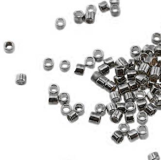 Crimp bead, tube, gun-metal, 2,5x2,5mm., hole 2mm., 300pcs