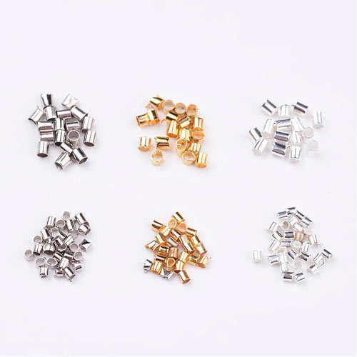 Crimp beads box set, mix of three colors, 1,5-2 mm, 1 pc.