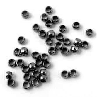 Crimp bead, rounded, gunmetal, 2x3mm, hole size 2mm, 150pcs.