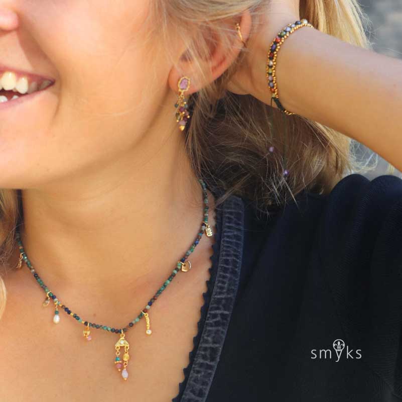 Pendant, uneven oblong with zirconia, with 1 hole, gold-plated silver, 12,5x3x1,5 mm, 2 pcs