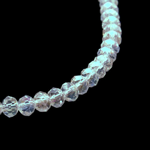 Celestial crystal, full strand, transparent, AB, Rondelle, 6x5 mm, 90pcs.