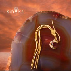 Halbmond mit &Ouml;se, versilbertes Messing, Anh&auml;nger mit 13 Zirkonia, 11x8x2 mm, 2 Stk