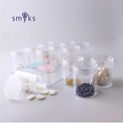 Aufbewahrungsbox fr Kleinperlen, Mittelgre, 12 Fchern, 16x12x3,5 cm, 1 Stk.