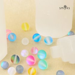 Glasperle, rosa, mattiert, rund, 10 mm, 10 Stk.