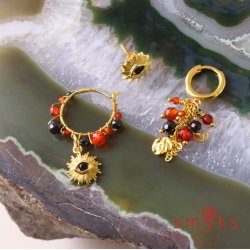 Kopi af Sonnenanh&auml;nger mit Auge und Zirkon, vergoldetes Messing, Schicksal, 12,5x10x2,7mm, 1 St&uuml;ck