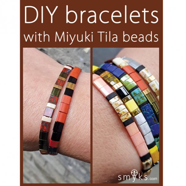 DIY Jewelry kit with mixed Miyuki Tila beads, elastic cord and materials  for bracelets