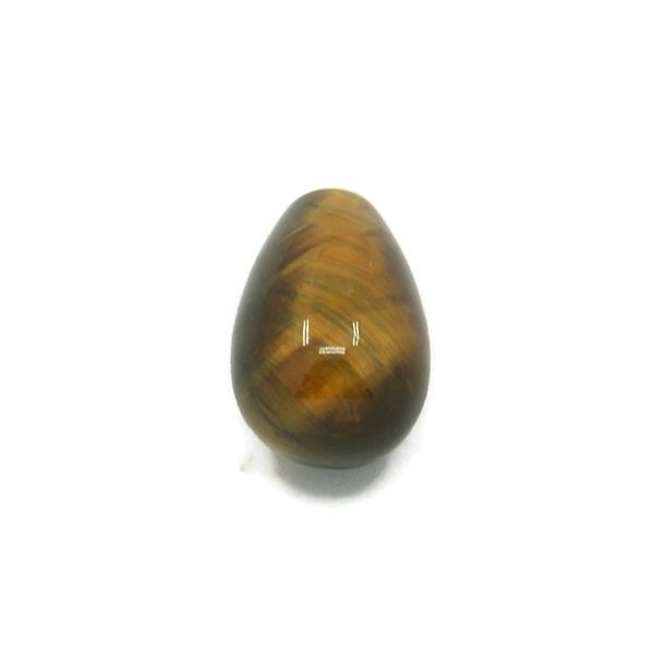 Tiger's eye, half-drilled bead, drop, 10x15mm, 2pcs.