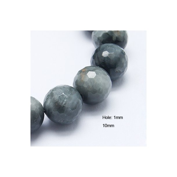 Falkenauge, facettiert, runde Perlen, 10 mm, 4 Stk