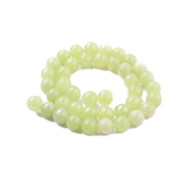 Lemon Jade bead, full strand, light green-yellow, round, 4mm, ca. 95pcs