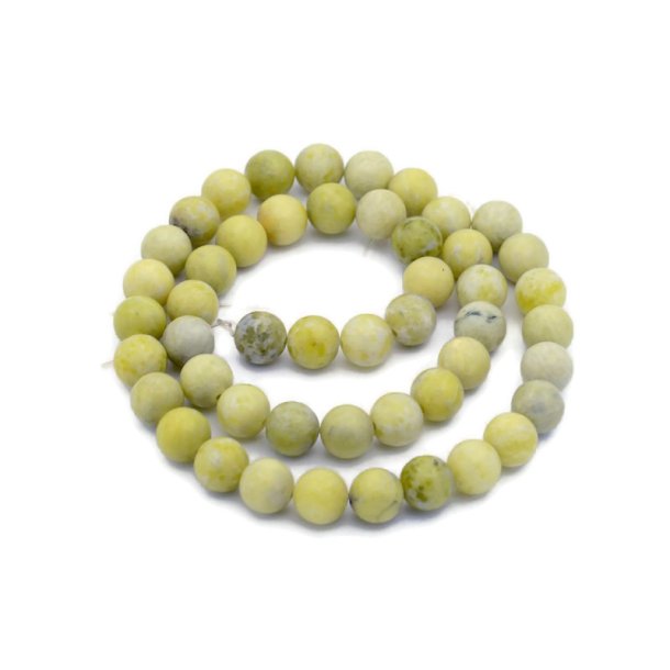 Lemon Jade bead, full strand, light green-yellow, 6mm, round, ca. 59pcs