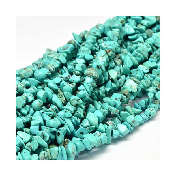 Turquoise, dyed Howlite, full strand, small nuggets, ca. 8x4x2 mm, ca. 230 pcs.