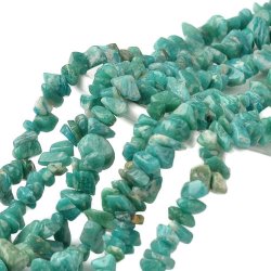 Amazonit, blau-grn, Strang, kleine Nuggets, ca. 8x4x2 mm, ca. 140 Stk