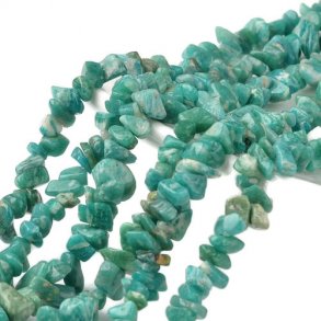 Amazonit, blau-grn, Strang, kleine Nuggets, ca. 8x4x2 mm, ca. 140 Stk
