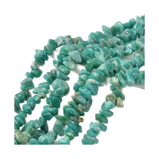 Amazonite, blue green, strand, small nuggets, ca. 8x4x2 mm, ca. 230 pcs.