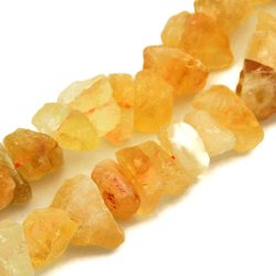 Citrin, rohe Nugget-Perle, gef&auml;rbt, gelb, ca. 12x15 mm, 4 Stk