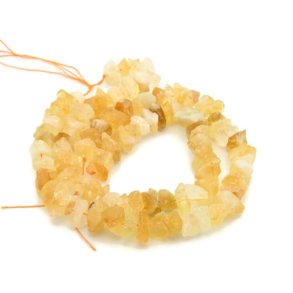 Citrin, rohes Nugget, gefärbt, gelb, ganzer Strang, ca 12x15 mm, ca. 45 Stk
