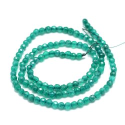 Gr&uuml;ner-blau Achat, ganzer Strang, facettierte, 3-3.5 mm. ca. 135 Stk