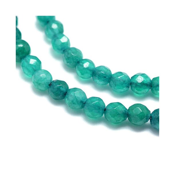 Green-blue agate, entire strand, facetted bead, 3-3.5mm. ca. 135pcs