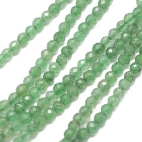 Aventurin, ganzer Strang, facettiert, Grün, 3 mm, ca. 135 Stk
