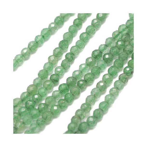 Aventurine, entire strand, faceted, green, 3mm, 135pcs