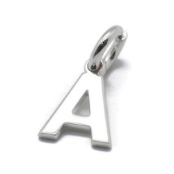 Buchstaben, Anhnger, glnzend, Silber, ca. 9x4-8x0.8 mm, 1 Stk