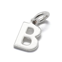 Buchstaben, Anhnger, glnzend, Silber, ca. 9x4-8x0.8 mm, 1 Stk