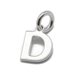 Buchstaben, Anhnger, glnzend, Silber, ca. 9x4-8x0.8 mm, 1 Stk