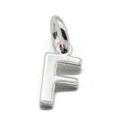 Buchstaben, Anhnger, glnzend, Silber, ca. 9x4-8x0.8 mm, 1 Stk
