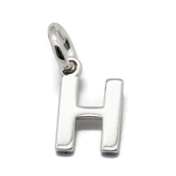 Buchstaben, Anhnger, glnzend, Silber, ca. 9x4-8x0.8 mm, 1 Stk