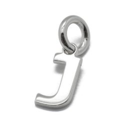 Buchstaben, Anhnger, glnzend, Silber, ca. 9x4-8x0.8 mm, 1 Stk