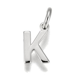 Buchstaben, Anhnger, glnzend, Silber, ca. 9x4-8x0.8 mm, 1 Stk