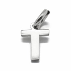 Buchstaben, Anhnger, glnzend, Silber, ca. 9x4-8x0.8 mm, 1 Stk