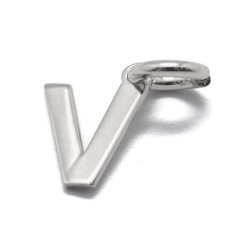 Buchstaben, Anhnger, glnzend, Silber, ca. 9x4-8x0.8 mm, 1 Stk