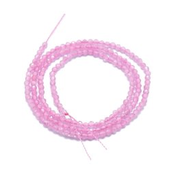 Cat's eye beads, entire strand, pink, faceted glas, round, 2mm, 175pcs