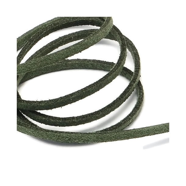 Ruskind (imiteret), army grn, 3x1,4 mm, 2 meter