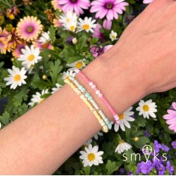 Perlmuttperle, gef&auml;rbt, rosa, rund, Perlmutteffekt, 4 mm. 10 Stck.