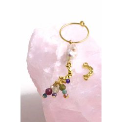 Link, crescent moon, uneven surface with two loops, gold-plated silver, 11x5 mm, 2 pcs