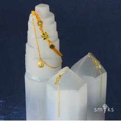 Anhnger, Blume mit Zirkonia in der Mitte, 1 se, vergoldetes Silber, 10x8x2 mm, 1 Stk