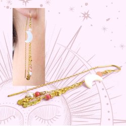 Perlmutter Mondsichel, Perle, ganzer Strang, wei&szlig; mit L&auml;ngsloch, 11x12x3 mm, ca. 35 Stk.