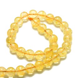 Citrin, dyed, gelb, runde Perlen, 8 mm, 6 Stk.