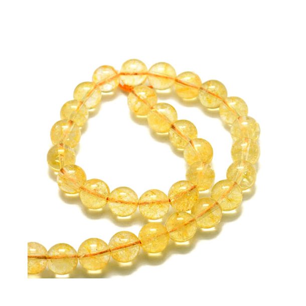 Citrine, gefrbt, entire strand of beads, round bead, 8mm, 45pcs.