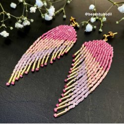 Delica, Gr&ouml;&szlig;e#11, gemischte Farben, pink und orange, 1,1x1,7 mm, 5,2 g